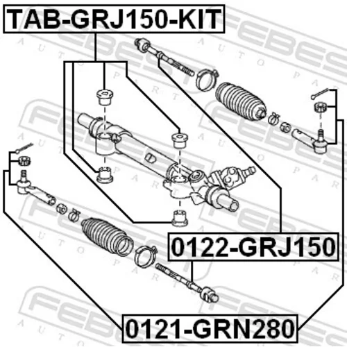 Uloženie prevodovky riadenia FEBEST TAB-GRJ150-KIT - obr. 1