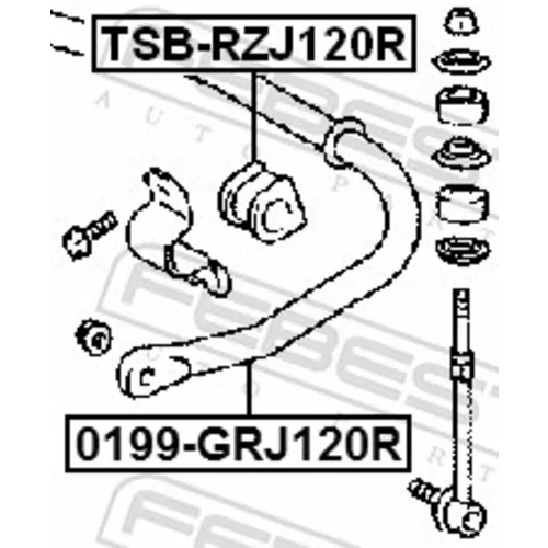 Uloženie priečneho stabilizátora FEBEST TSB-RZJ120R - obr. 1