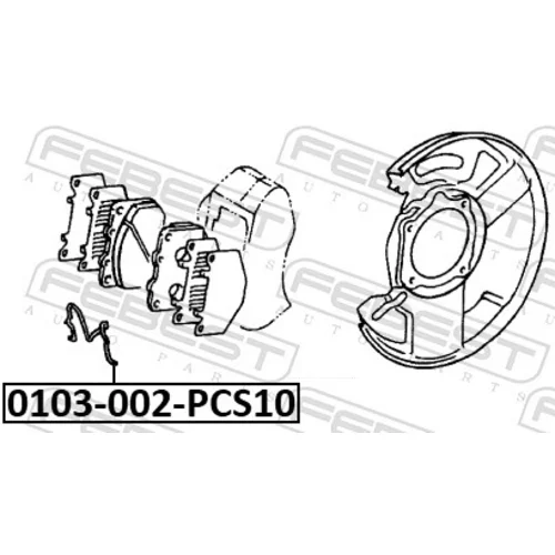 Pružina obloženia kotúčovej brzdy FEBEST 0103-002-PCS10 - obr. 1