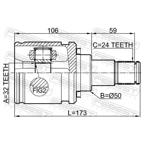 Sada kĺbov hnacieho hriadeľa 0111-CDT220LH /FEBEST/ - obr. 1