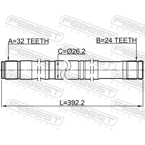 Hnací hriadeľ FEBEST 0112-CDT220RH - obr. 1