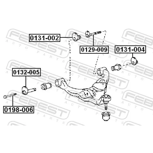 Skrutka pre nastavenie odklonu kolesa FEBEST 0129-009 - obr. 1