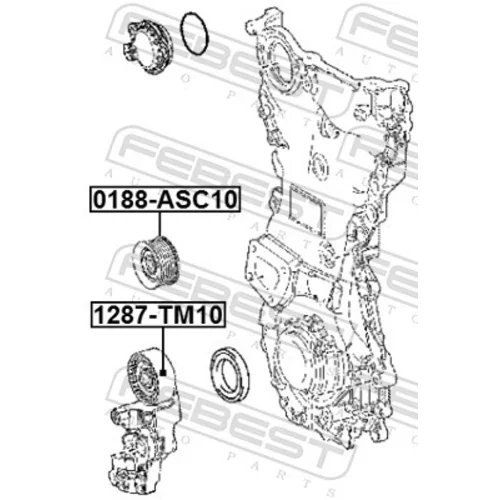 Vratná/vodiaca kladka rebrovaného klinového remeňa FEBEST 0188-ASC10 - obr. 1