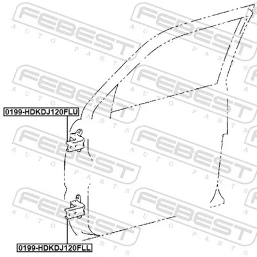 Záves dverí FEBEST 0199-HDKDJ120FLU - obr. 1