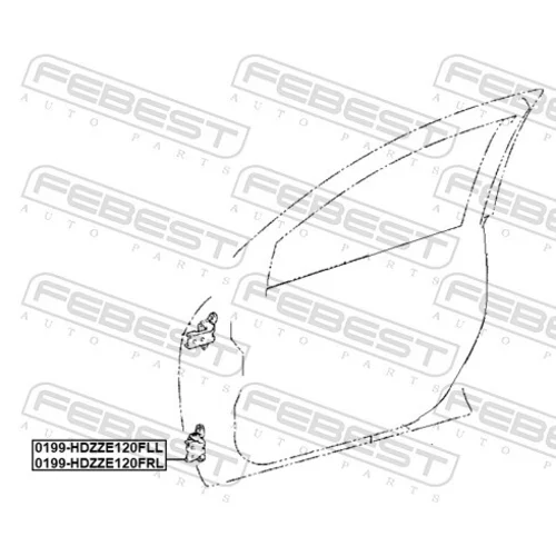 Záves dverí FEBEST 0199-HDZZE120FLL - obr. 1