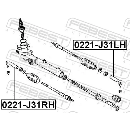 Hlava/čap spojovacej tyče riadenia FEBEST 0221-J31LH - obr. 1