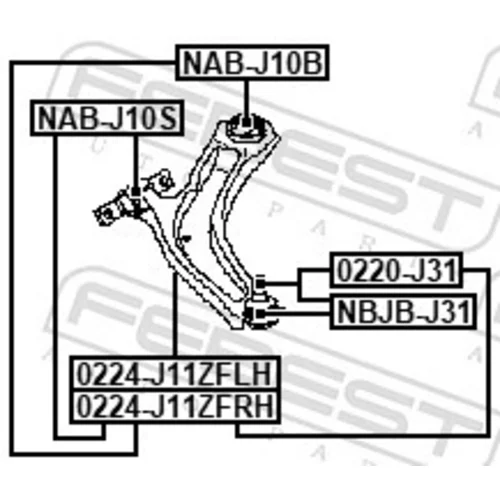 Rameno zavesenia kolies FEBEST 0224-J11ZFLH - obr. 1