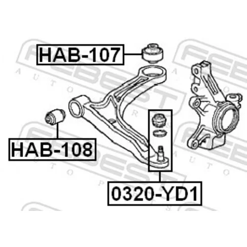 Zvislý/nosný čap FEBEST 0320-YD1 - obr. 1