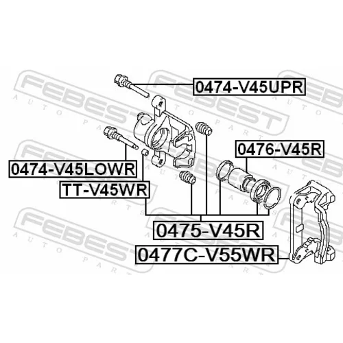 Sada držiakov brzd. strmeňov FEBEST 0477C-V55WR - obr. 1