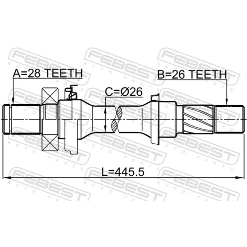 Hnací hriadeľ FEBEST 0512-DC5 - obr. 1