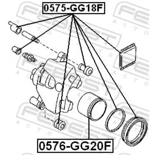 Piest brzdového strmeňa FEBEST 0576-GG20F - obr. 1