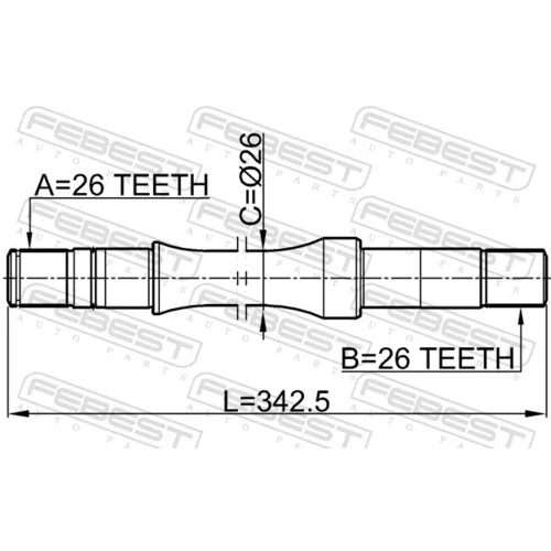 Hnací hriadeľ FEBEST 0712-RH413WD - obr. 1