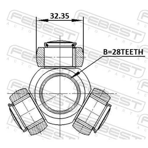 Trojkríž hnacieho hriadeľa FEBEST 0716-RS415 - obr. 1