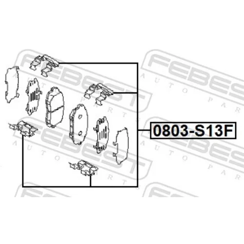 Sada príslušenstva obloženia kotúčovej brzdy FEBEST 0803-S13F - obr. 1