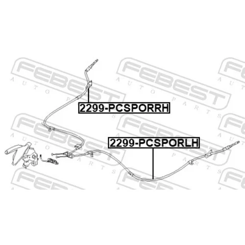 Ťažné lanko parkovacej brzdy FEBEST 2299-PCSPORRH - obr. 1