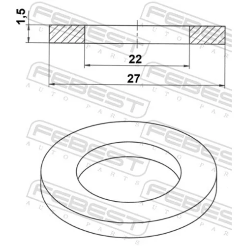 Tesniaci krúžok výpustnej skrutky oleja FEBEST 88430-222715C - obr. 1