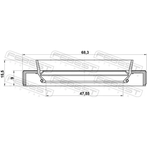 Radiálny tesniaci krúžok hnacieho hriadeľa FEBEST 95HBY-49680915L - obr. 1