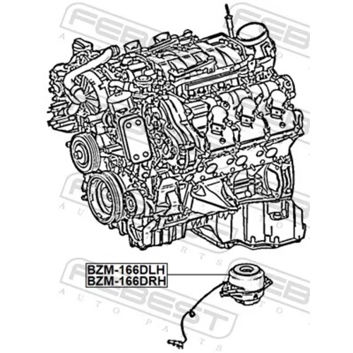 Uloženie motora FEBEST BZM-166DRH - obr. 1