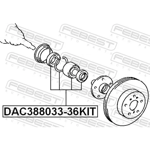 Ložisko kolesa - opravná sada FEBEST DAC388033-36KIT - obr. 1