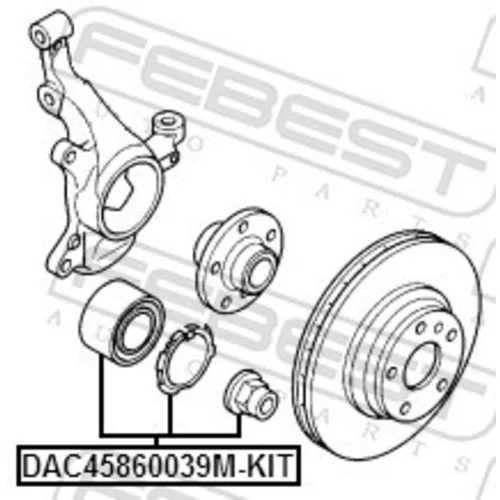 Ložisko kolesa - opravná sada FEBEST DAC45860039M-KIT - obr. 1