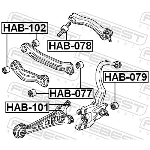 Puzdro, tlmič FEBEST HAB-079 - obr. 1