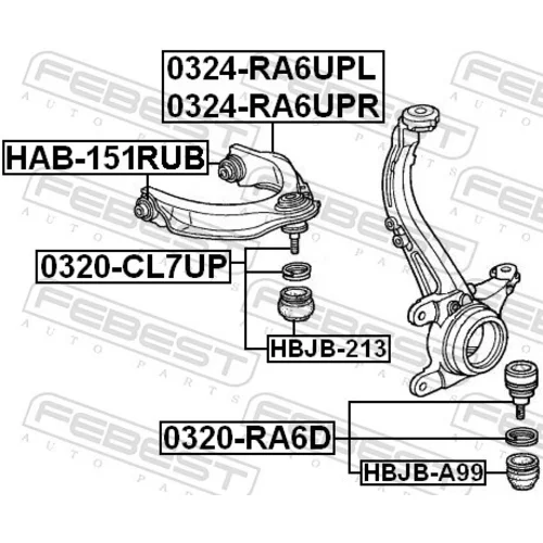 Uloženie riadenia FEBEST HAB-151RUB - obr. 1