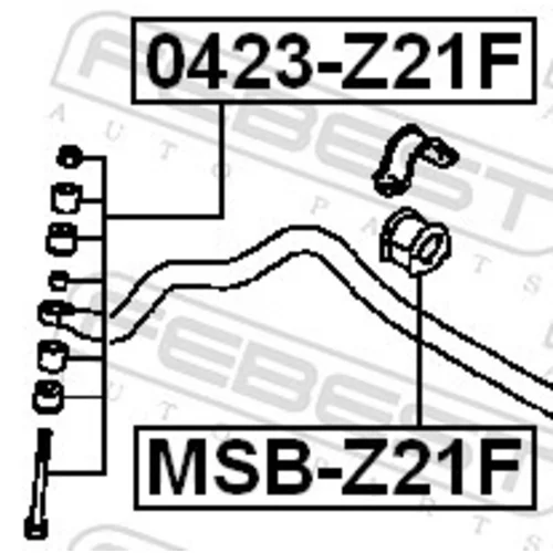 Uloženie priečneho stabilizátora FEBEST MSB-Z21F - obr. 1