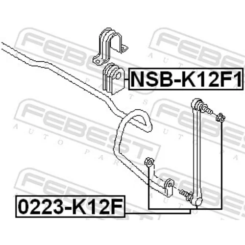 Uloženie priečneho stabilizátora FEBEST NSB-K12F1 - obr. 1