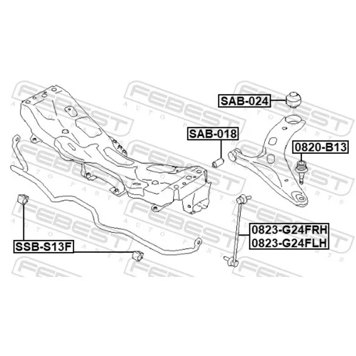 Uloženie riadenia FEBEST SAB-024 - obr. 1