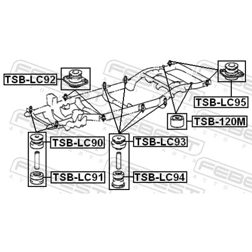 Uloženie, rám vozilda FEBEST TSB-LC95 - obr. 1