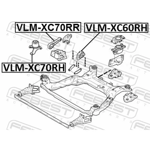 Uloženie motora FEBEST VLM-XC70RH - obr. 1