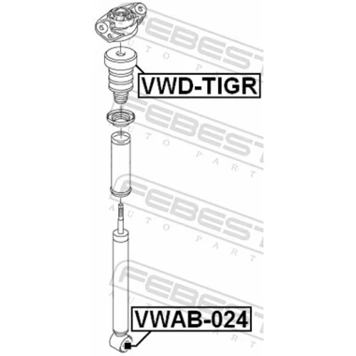 Puzdro, tlmič FEBEST VWAB-024 - obr. 1