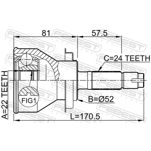 Sada kĺbov hnacieho hriadeľa 0110-J210 /FEBEST/ - obr. 1