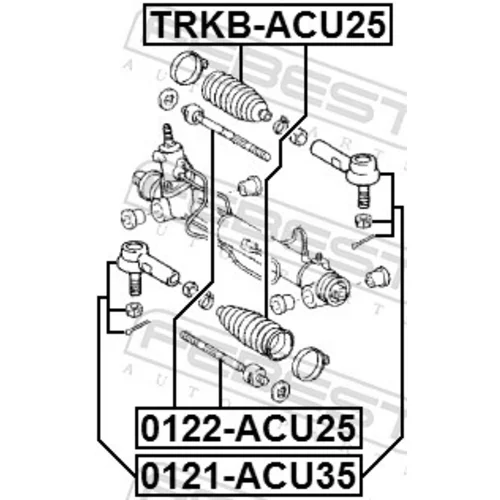 Hlava/čap spojovacej tyče riadenia FEBEST 0121-ACU35 - obr. 1