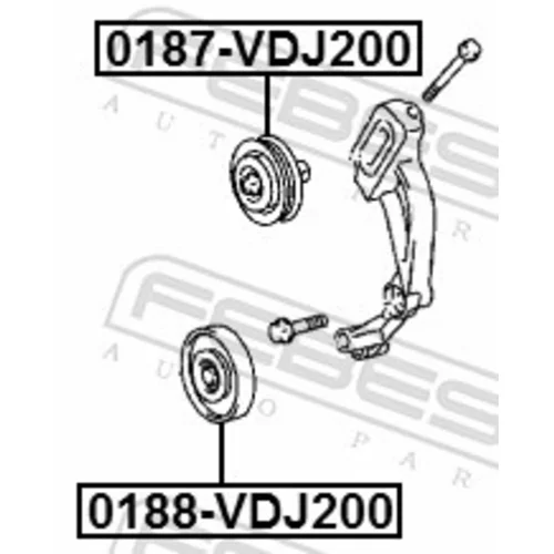 Vratná/vodiaca kladka rebrovaného klinového remeňa FEBEST 0188-VDJ200 - obr. 1