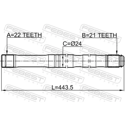 Hnací hriadeľ FEBEST 0212-K12LH - obr. 1