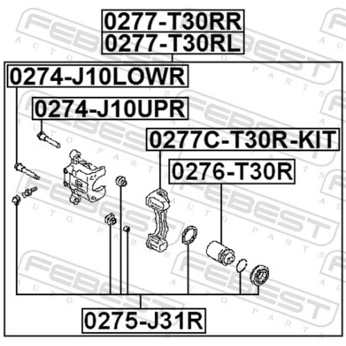 Brzdový strmeň FEBEST 0277-T30RR - obr. 1