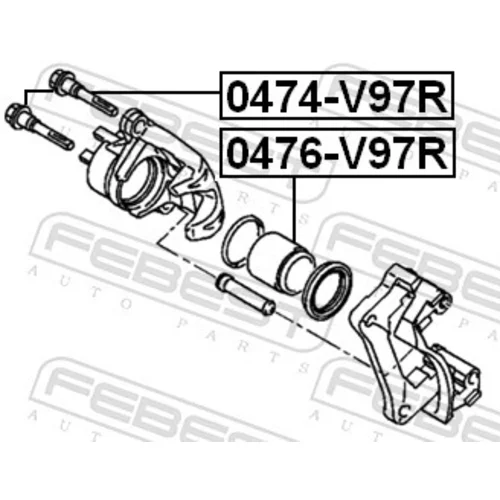 Vodiaci čap brzdového strmeňa FEBEST 0474-V97R - obr. 1