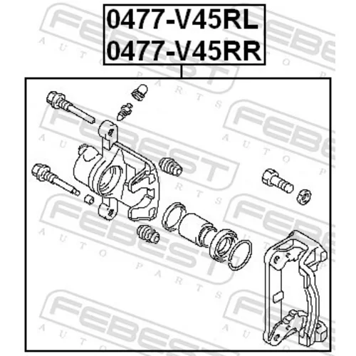 Brzdový strmeň FEBEST 0477-V45RL - obr. 1