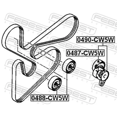 Napinák rebrovaného klinového remeňa FEBEST 0490-CW5W - obr. 1