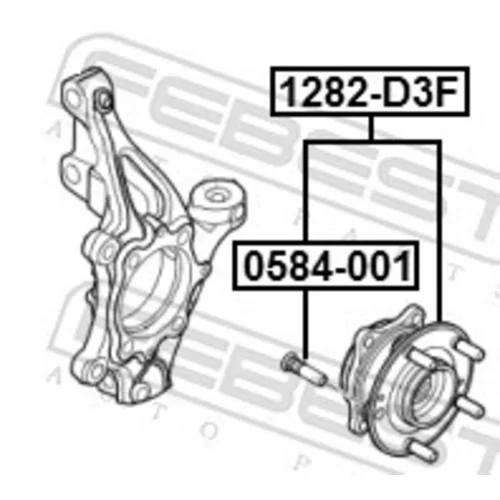 Náboj kolesa 1282-D3F /FEBEST/ - obr. 1