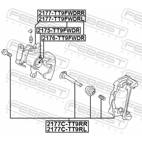 Brzdový strmeň 2177-TT9FWDRR /FEBEST/ - obr. 1