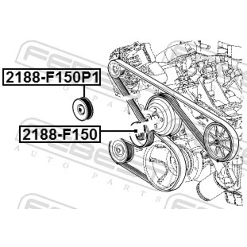 Vratná/vodiaca kladka rebrovaného klinového remeňa FEBEST 2188-F150P1 - obr. 1