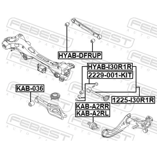 Skrutka pre nastavenie odklonu kolesa FEBEST 2229-001-KIT - obr. 1