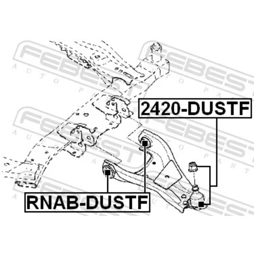 Zvislý/nosný čap FEBEST 2420-DUSTF - obr. 1