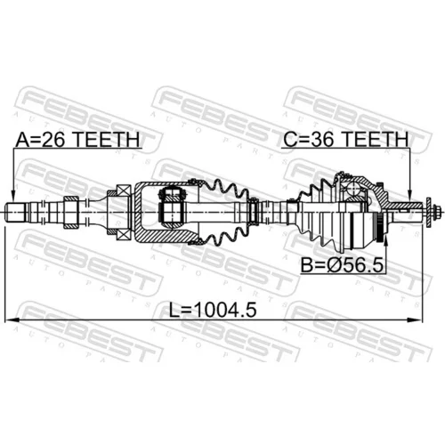 Hnací hriadeľ FEBEST 2714-SZRH - obr. 1