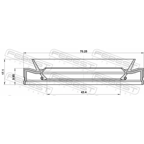 Tesniaci krúžok hlavného hriadeľa manuálnej prevodovky FEBEST 95HES-45701017R - obr. 1