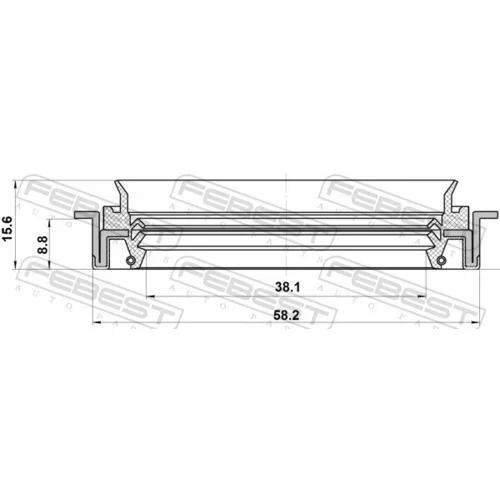 Tesniaci krúžok hriadeľa automatickej prevodovky FEBEST 95JFZ-40581016C - obr. 1