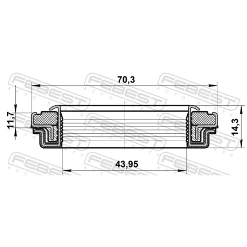 Tesniaci krúžok hriadeľa rozvodovky FEBEST 95RCW-44701214X - obr. 1