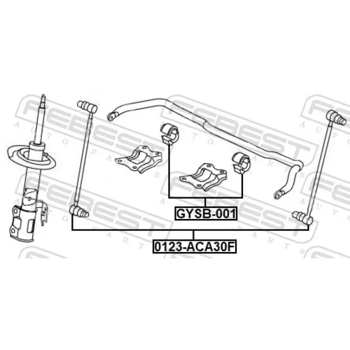 Uloženie priečneho stabilizátora FEBEST GYSB-001 - obr. 1